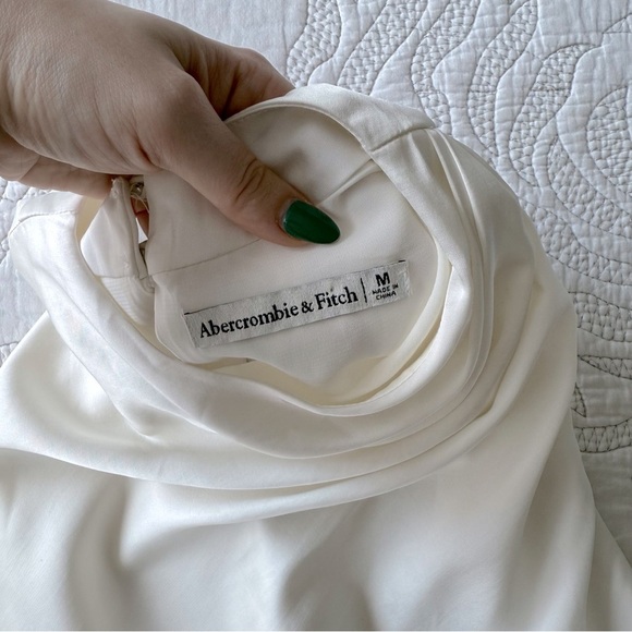 Abercrombie & Fitch - High-neck Draped Jumpsuit - White - Picture 8 of 15